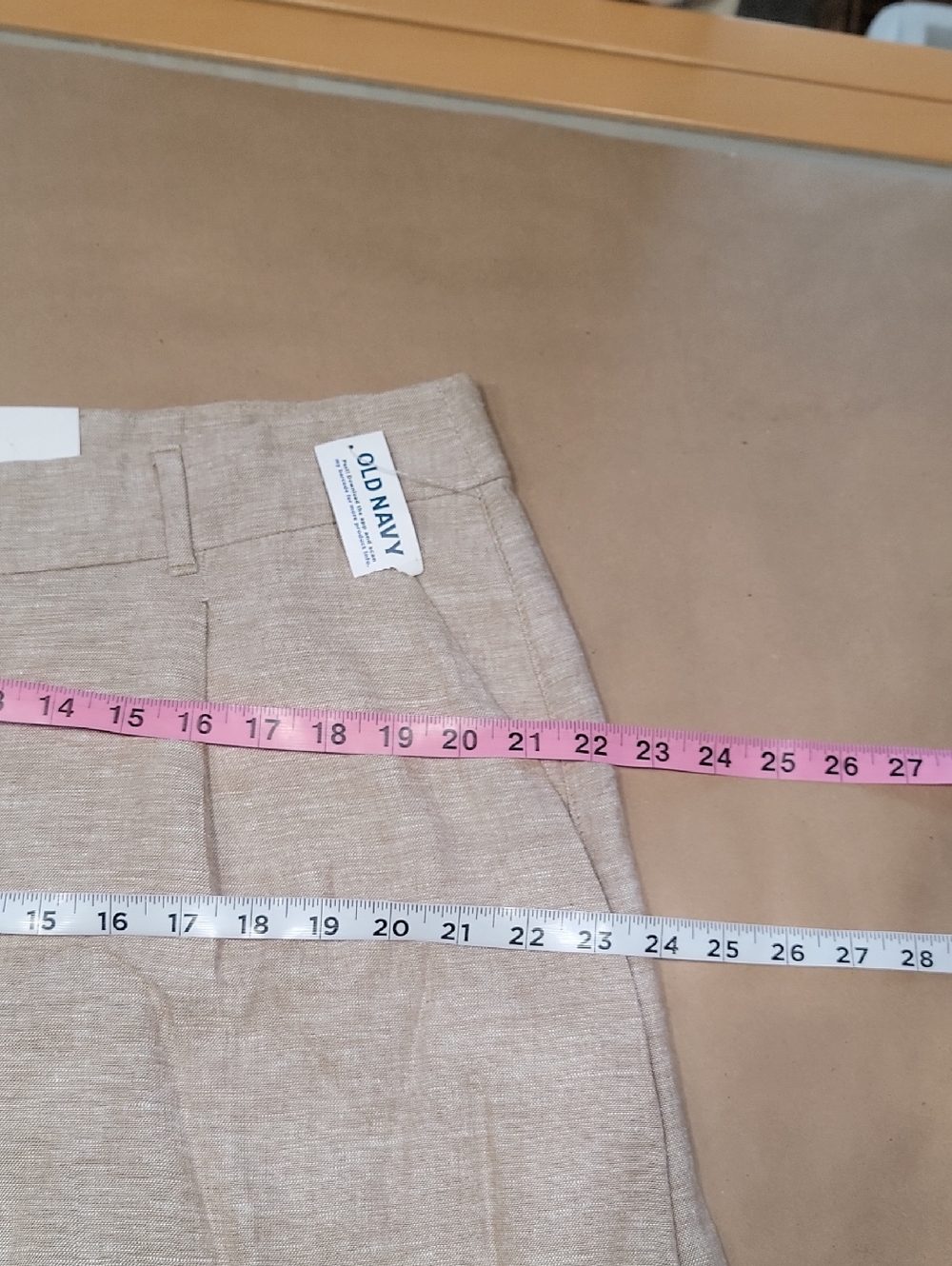 Old Navy Size XL Oatmeal Extra High-Waisted Linen-Blend Taylor Shorts, NEW w/Tag - Picture 15 of 15